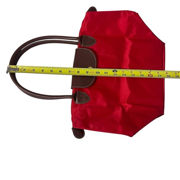 LONGCHAMP Le Pliage Medium Handbag Red Nylon Tote Foldable - Picture 13 of 13